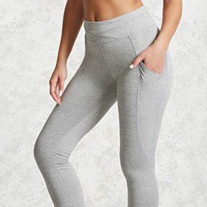 Active Heathered Knit Leggings - Black